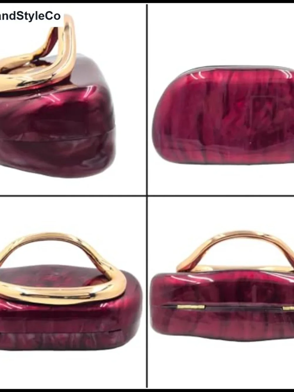 Acrylic Clutch Purse for Women Formal, Mini Hardcase Evening Bag with Metal